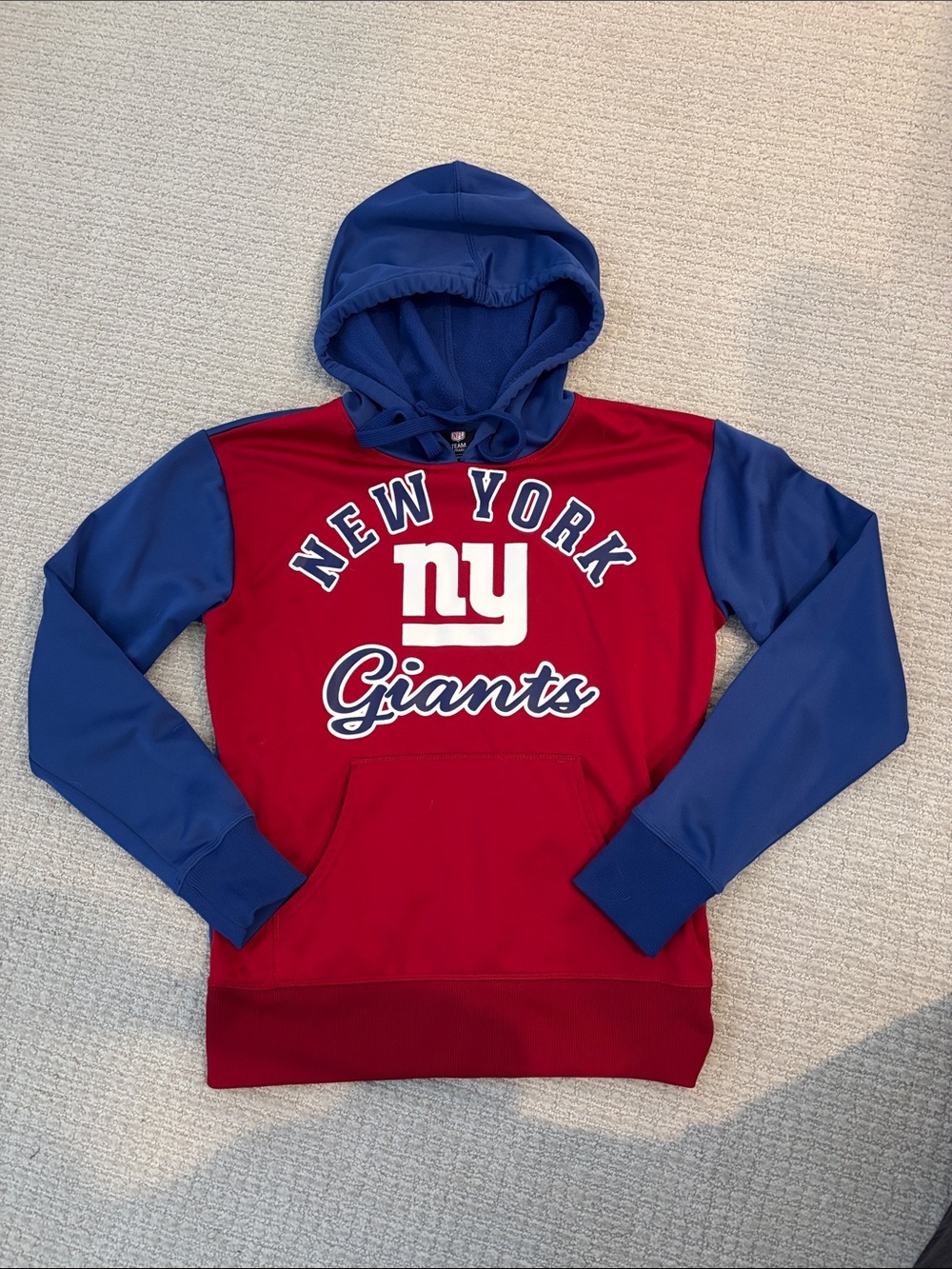 NFL New York Giants Red and Blue Pullover Hoodie